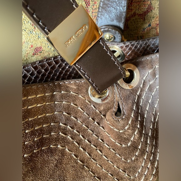 Vintage Jimmy Choo Brown Suede Handbag - Picture 12 of 15